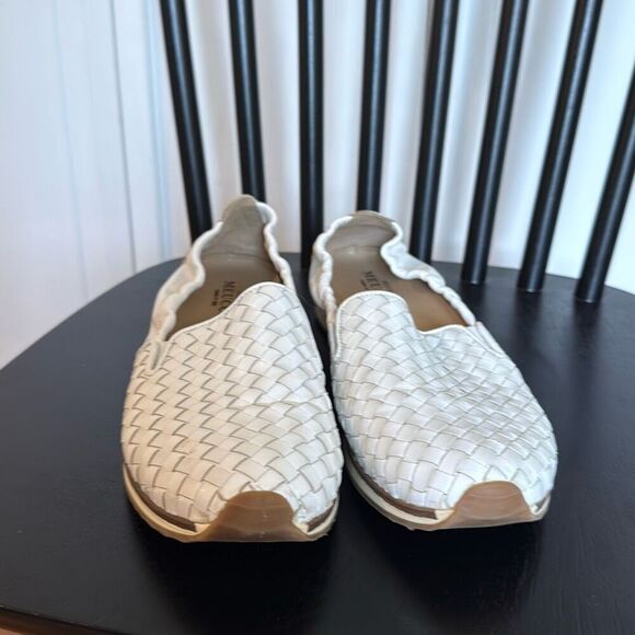 Sesto Meucci white woven leather slip on flats size 40/9.5 - Picture 4 of 10